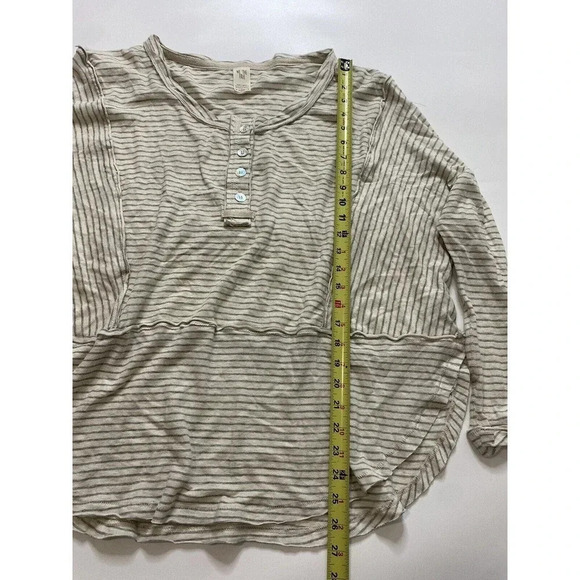 Free People We The Free Hong Kong Striped Henley Top~Relaxed Fit~Small - Picture 6 of 8